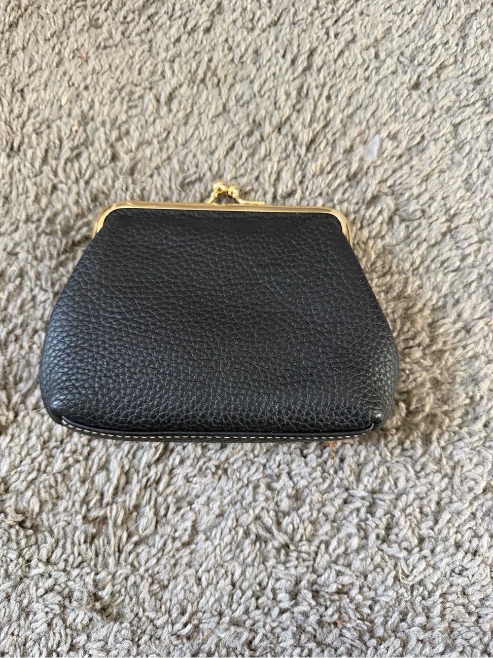 Dooney & Bourke Black Pebbled Leather Kiss-Lock Cosmetic Pouch - Picture 2 of 3